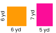 Квадрат розміром 6х6 і прямокутник розміром 5х7