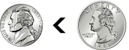 selection of US coins of different values