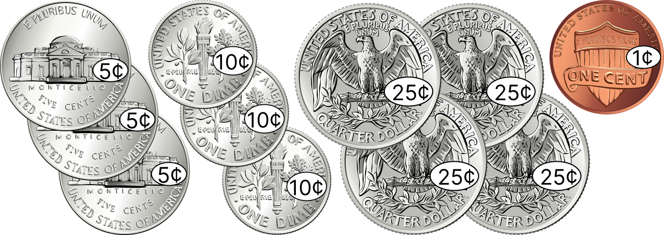Різноманітні банкноти та монети