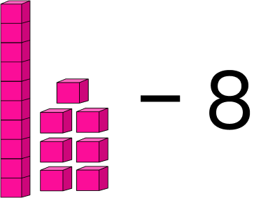 one ten rod, seven unit blocks minus eight