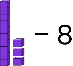 one ten rod, three unit blocks minus eight