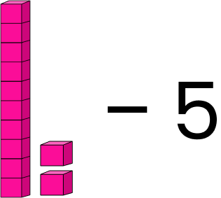 one ten rod, two unit blocks minus five