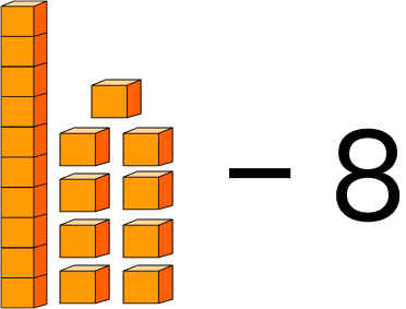 one ten rod, nine unit blocks minus eight