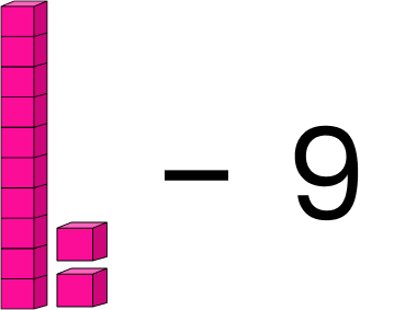 one ten rod, two unit blocks minus nine