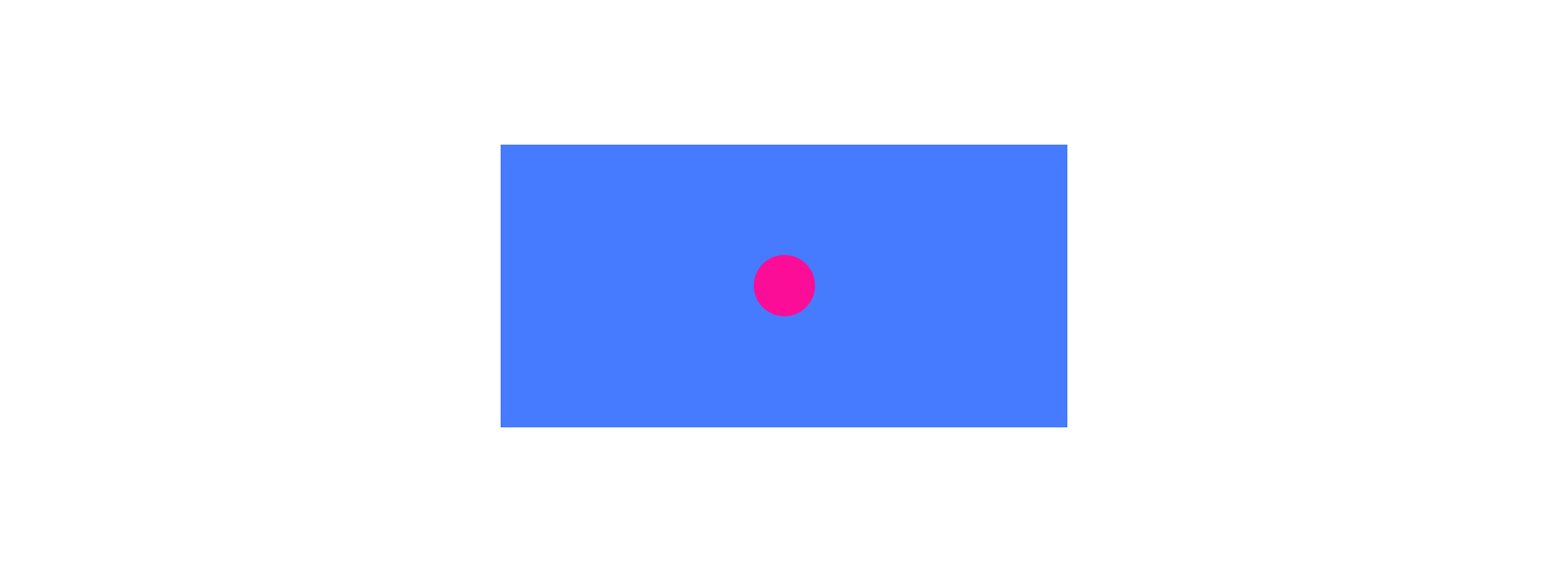 Blue rectangle marked with a red dot at the center-point