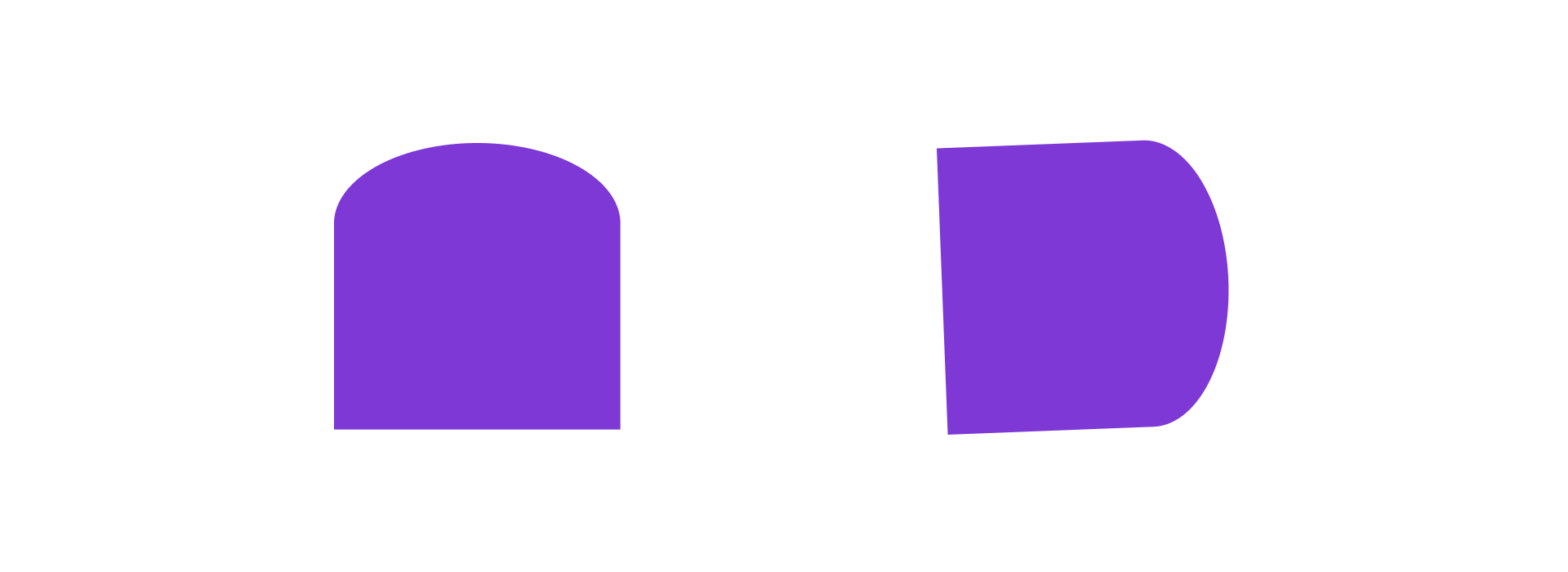 Two identical shapes placed a small distance apart