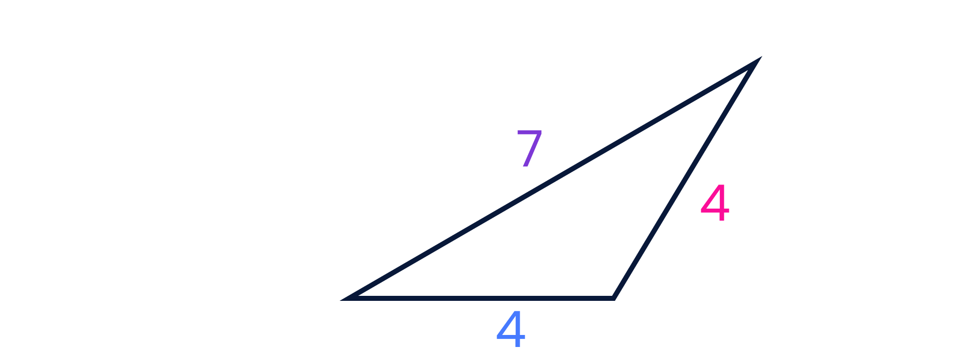 Triangle with sides of length 4, 4 and 7