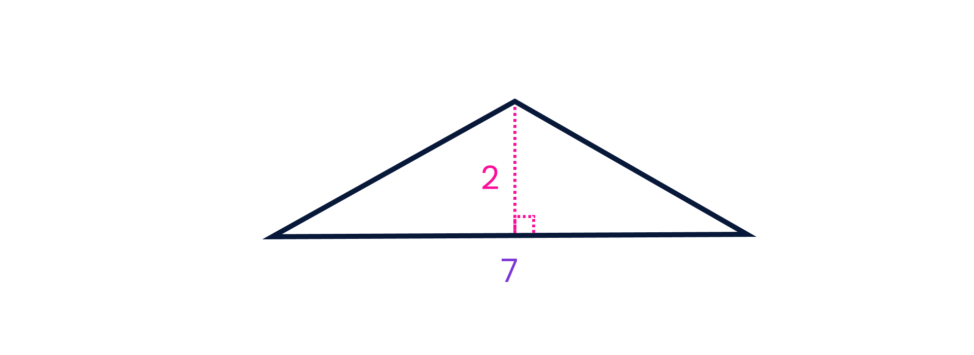 Triangle with base 7 and height 2