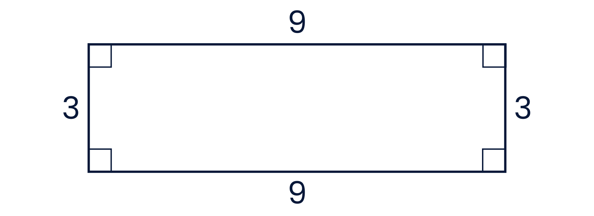 Rectangle with length of edges 3, 3, 9, 9
