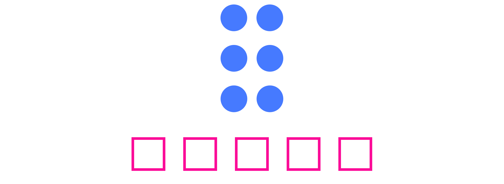 Six circles divided by fie