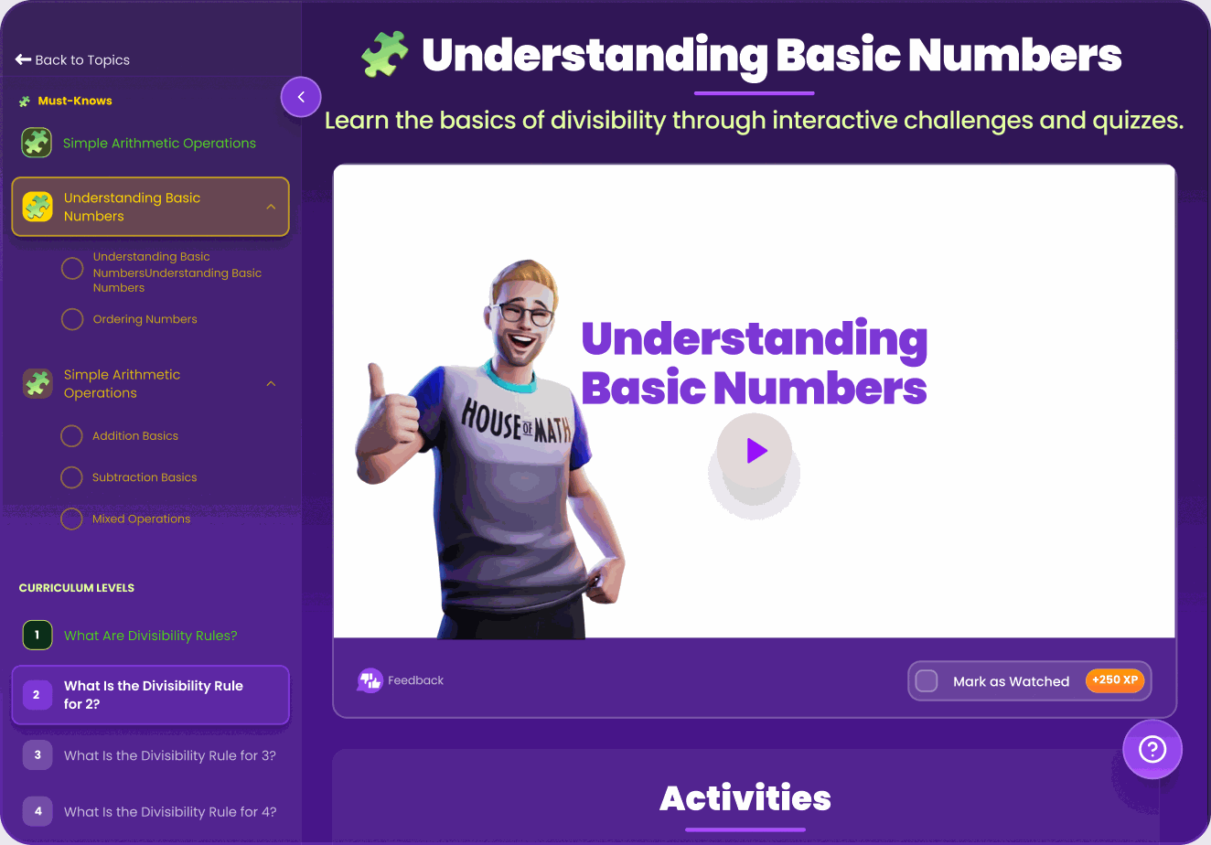 Short videos. Focused exercises. Gamified for fun.