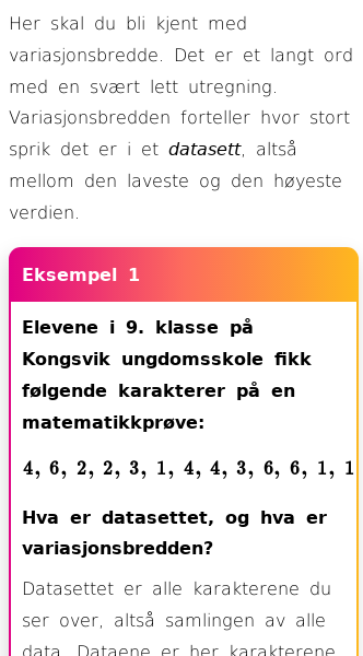 Oppslag om Variasjonsbredde