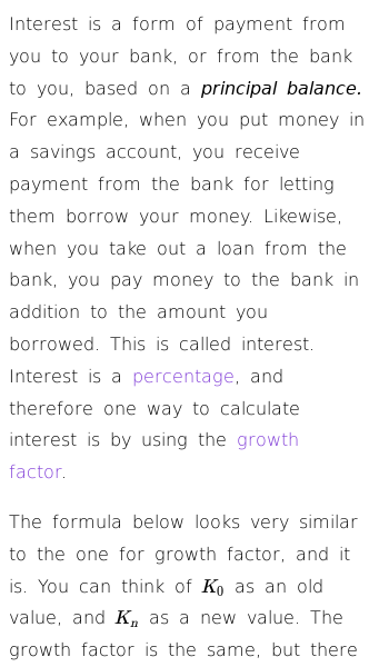 Article on Interest Over One Period