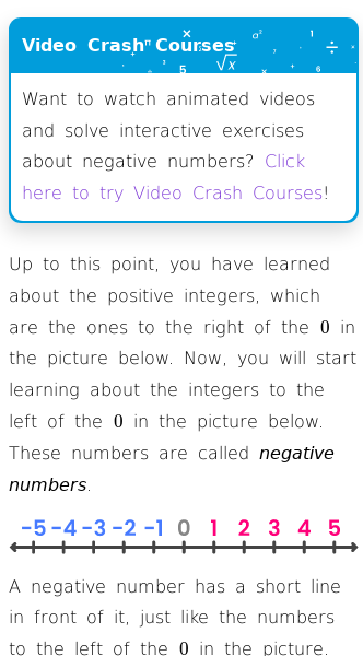 Article on What Does Negative Numbers Mean?