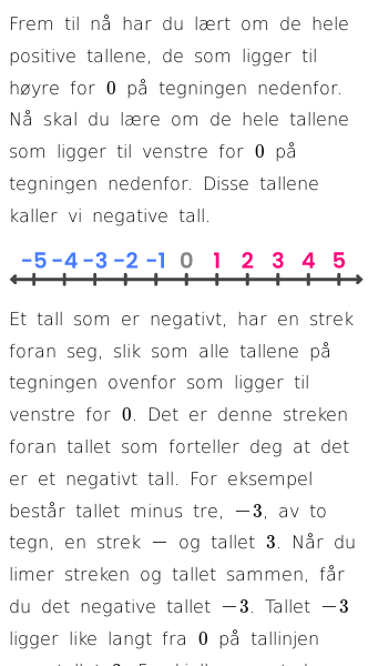 Oppslag om De negative tallene