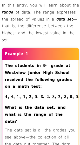 Article on What Does Range in Statistics Mean?