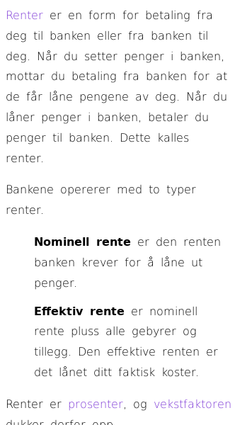 Oppslag om Renteregning