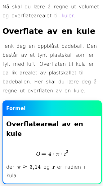 Oppslag om Volumet og overflatearealet av en kule