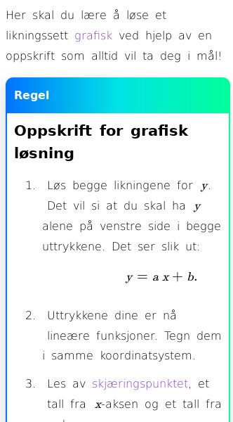 Oppslag om Hvordan løse likningssett grafisk