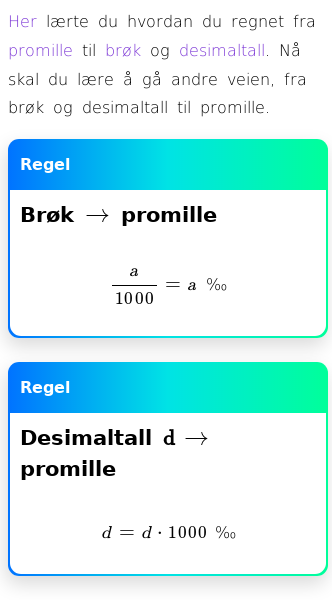 Oppslag om Brøk til promille