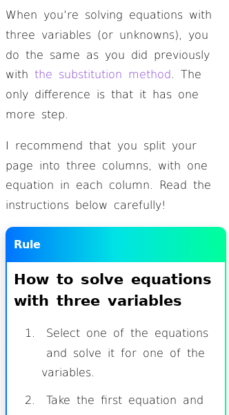 Article on Solve Systems of Equations with Multiple Unknowns