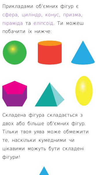 Стаття про Прикладами складених об'ємних фігур