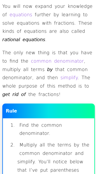 Article on How to Solve Equations with Fractions