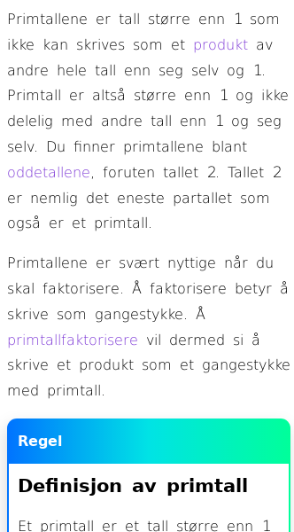 Oppslag om Primtall