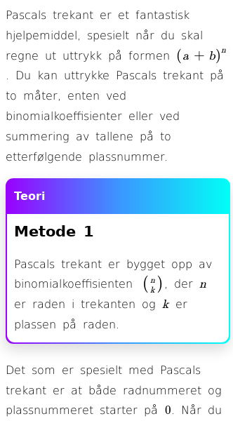 Oppslag om Pascals trekant