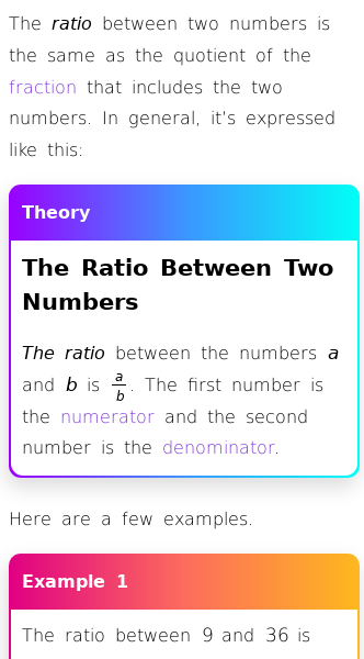 Article on What Is the Ratio Between Two Numbers?