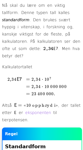 Oppslag om Standardform