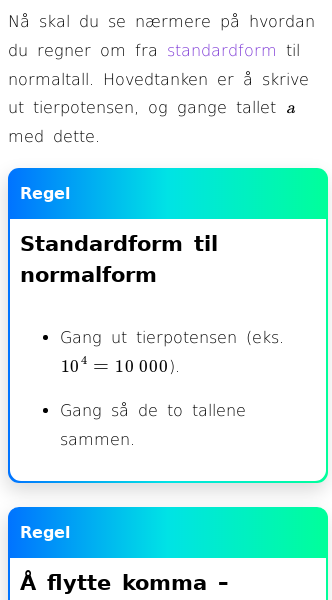 Oppslag om Standardform og normalform