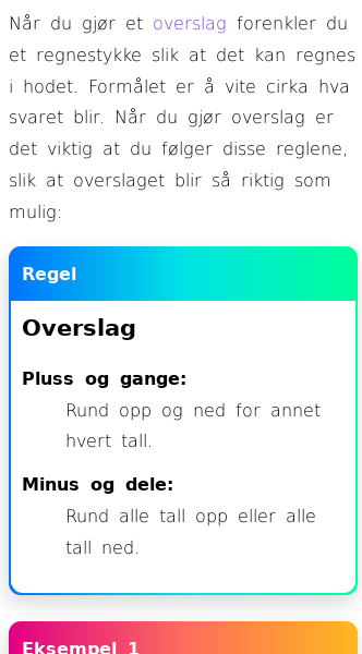 Oppslag om Overslag