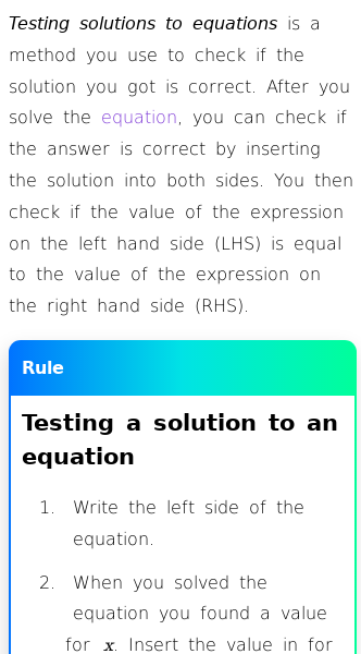 Article on How to Check Solutions to an Equation