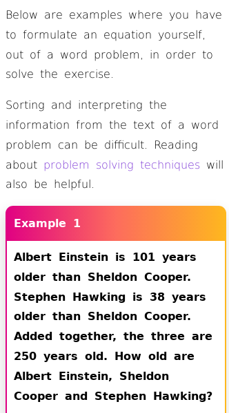 Article on How to Formulate an Equation Representing a Problem