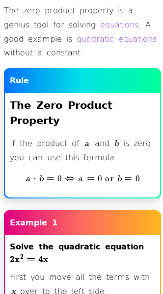 Article on What Is the Zero Product Property?