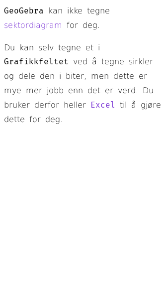 Oppslag om Hvordan lage et sektordiagram i GeoGebra