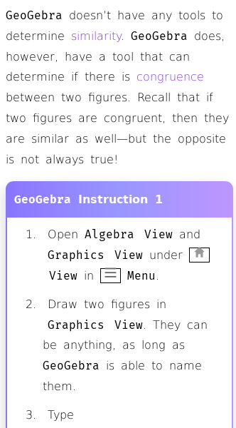 Article on Check If Two Figures are Congruent Using GeoGebra