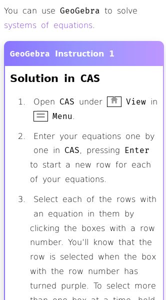 Article on How to Solve Systems of Equations in GeoGebra