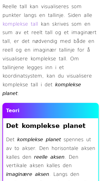 Oppslag om Hva er det komplekse planet?