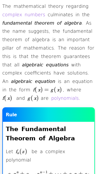 Article on What Is the Fundamental Theorem of Algebra?