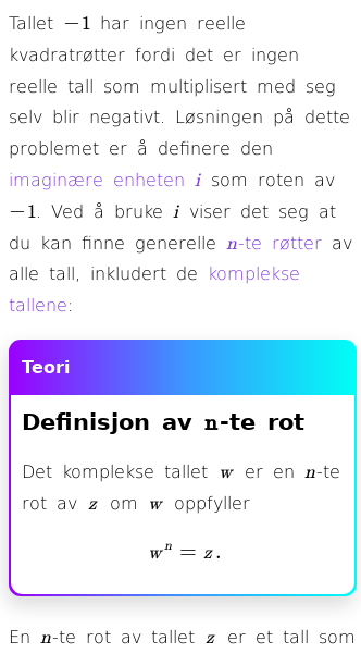 Oppslag om Hvordan finne komplekse n-te røtter