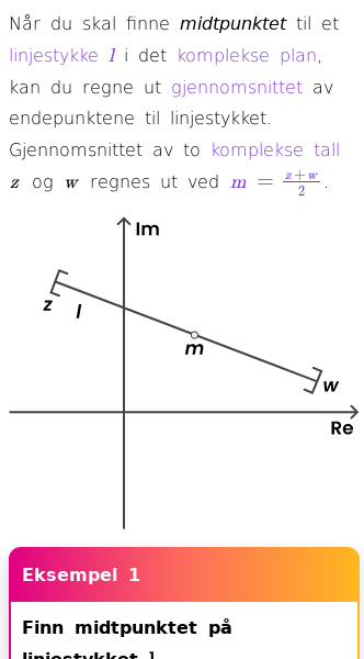 Oppslag om Hvordan finner du midtpunktet mellom to komplekse tall