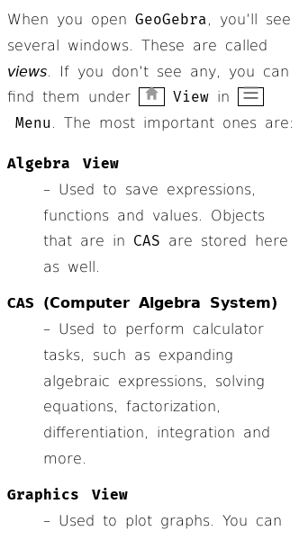 Article on What Are GeoGebra Views?