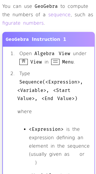 Article on How to Do Sequences in GeoGebra