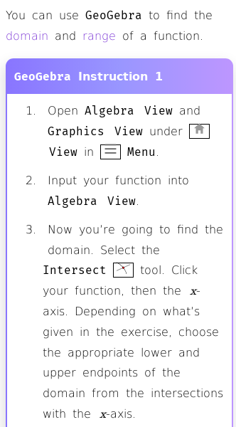 Article on How to Find Domain and Range of a Function in GeoGebra