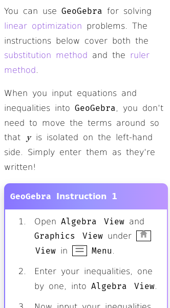 Article on How to Solve Linear Optimization Problems with GeoGebra