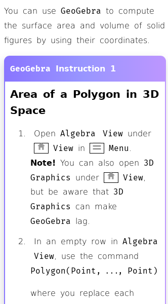 Article on Surface Area and Volume of Solid Figures in GeoGebra