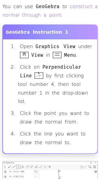 Article on Constructing the Normal Through a Point in GeoGebra