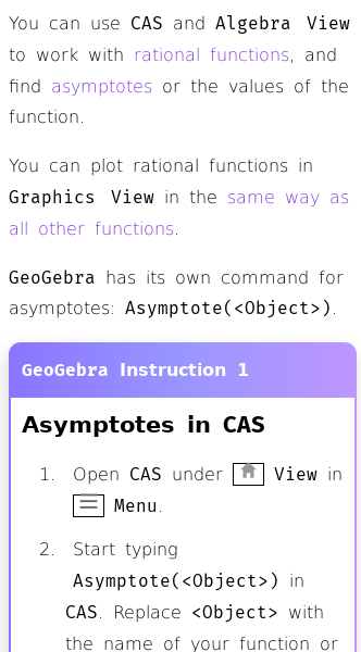 Article on How to Show Asymptotes in GeoGebra